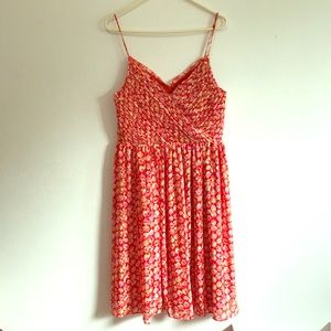 New Floral Banana Republic Dress / size 12 / Red